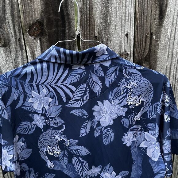 Bad Birdie Shirt Mens Medium Blue Crouching Tiger Polo Golf Performance Stretch - Picture 11 of 12